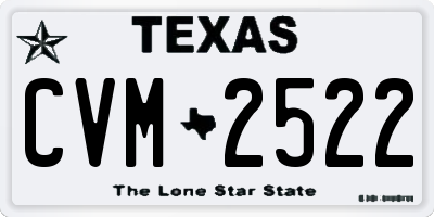 TX license plate CVM2522