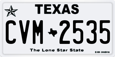 TX license plate CVM2535