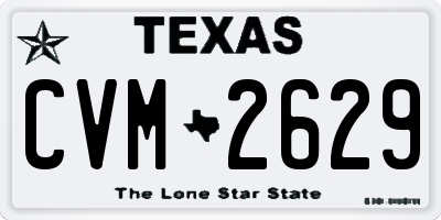 TX license plate CVM2629