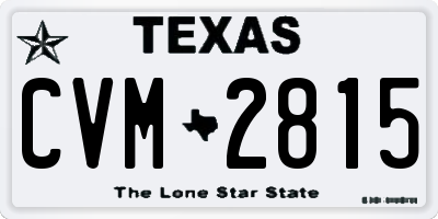 TX license plate CVM2815