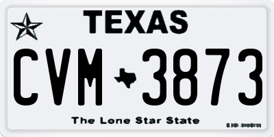 TX license plate CVM3873