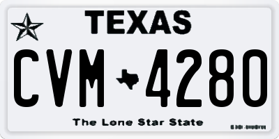 TX license plate CVM4280