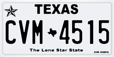 TX license plate CVM4515