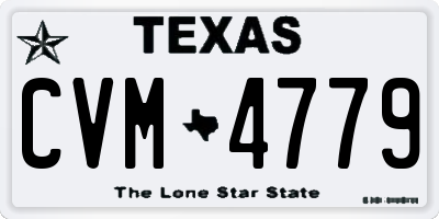 TX license plate CVM4779