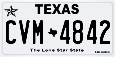 TX license plate CVM4842