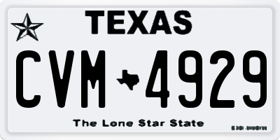 TX license plate CVM4929