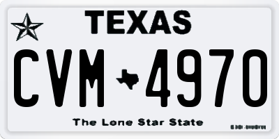 TX license plate CVM4970