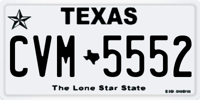 TX license plate CVM5552