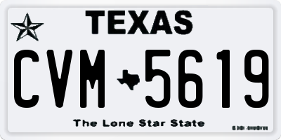 TX license plate CVM5619