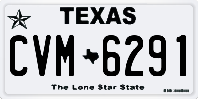 TX license plate CVM6291