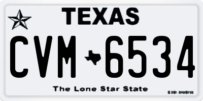 TX license plate CVM6534