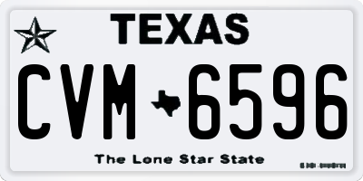TX license plate CVM6596