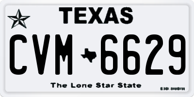 TX license plate CVM6629