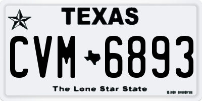 TX license plate CVM6893