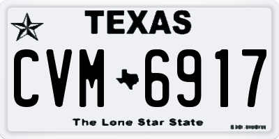 TX license plate CVM6917