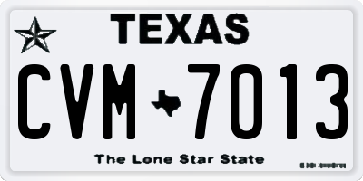 TX license plate CVM7013