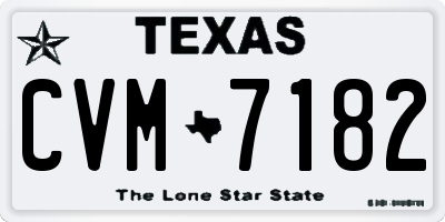 TX license plate CVM7182