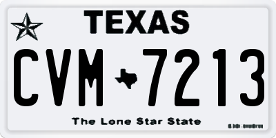 TX license plate CVM7213