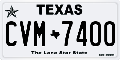 TX license plate CVM7400