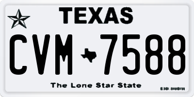 TX license plate CVM7588