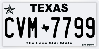 TX license plate CVM7799