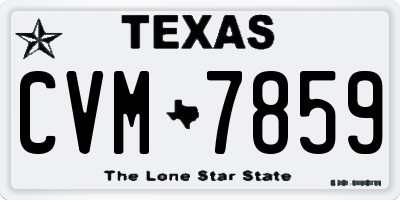 TX license plate CVM7859