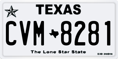TX license plate CVM8281