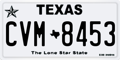 TX license plate CVM8453