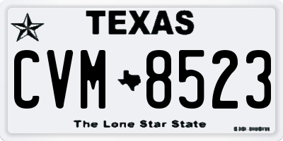 TX license plate CVM8523