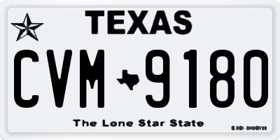 TX license plate CVM9180