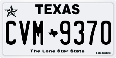 TX license plate CVM9370