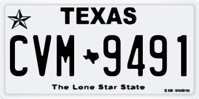 TX license plate CVM9491