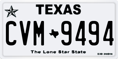 TX license plate CVM9494