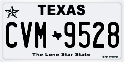 TX license plate CVM9528