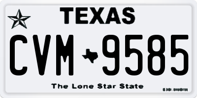 TX license plate CVM9585