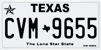 TX license plate CVM9655