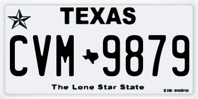 TX license plate CVM9879