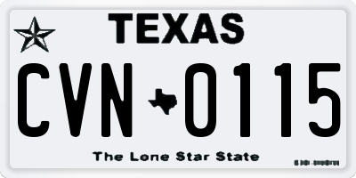 TX license plate CVN0115