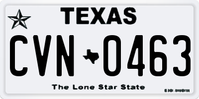 TX license plate CVN0463