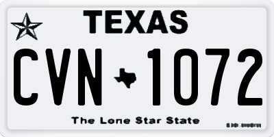 TX license plate CVN1072