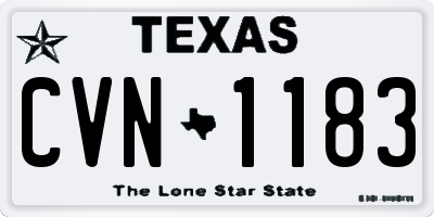 TX license plate CVN1183