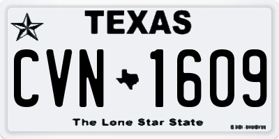 TX license plate CVN1609