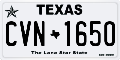 TX license plate CVN1650