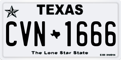 TX license plate CVN1666