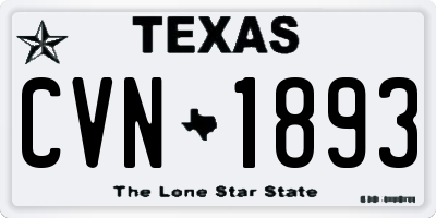 TX license plate CVN1893