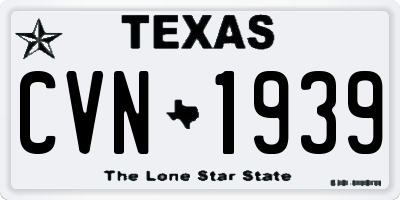 TX license plate CVN1939
