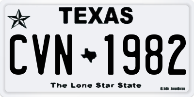 TX license plate CVN1982