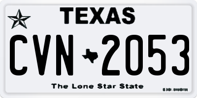 TX license plate CVN2053