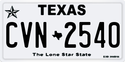 TX license plate CVN2540