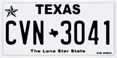 TX license plate CVN3041